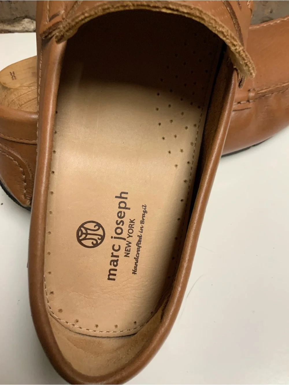 Men's Cognac Slip-On Penny Loafers